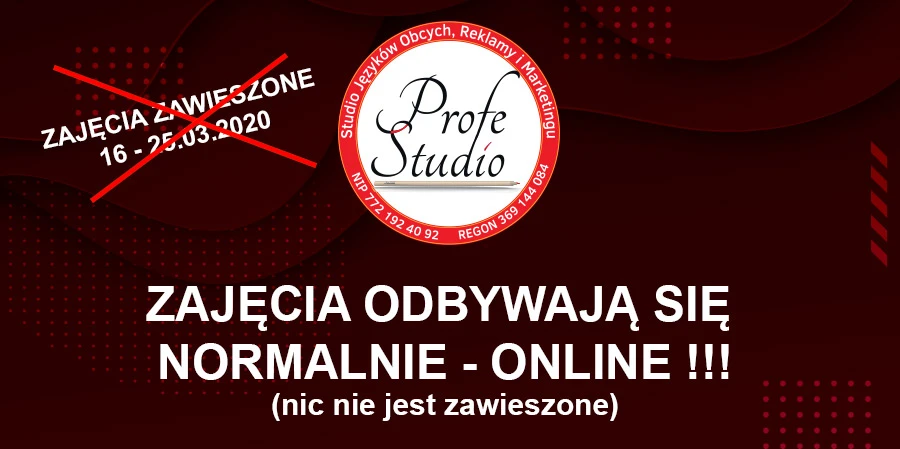 Zajęcia odbywają się normalnie