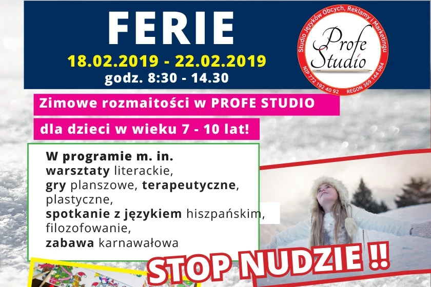 Zimowe rozmaitości w Profe Studio